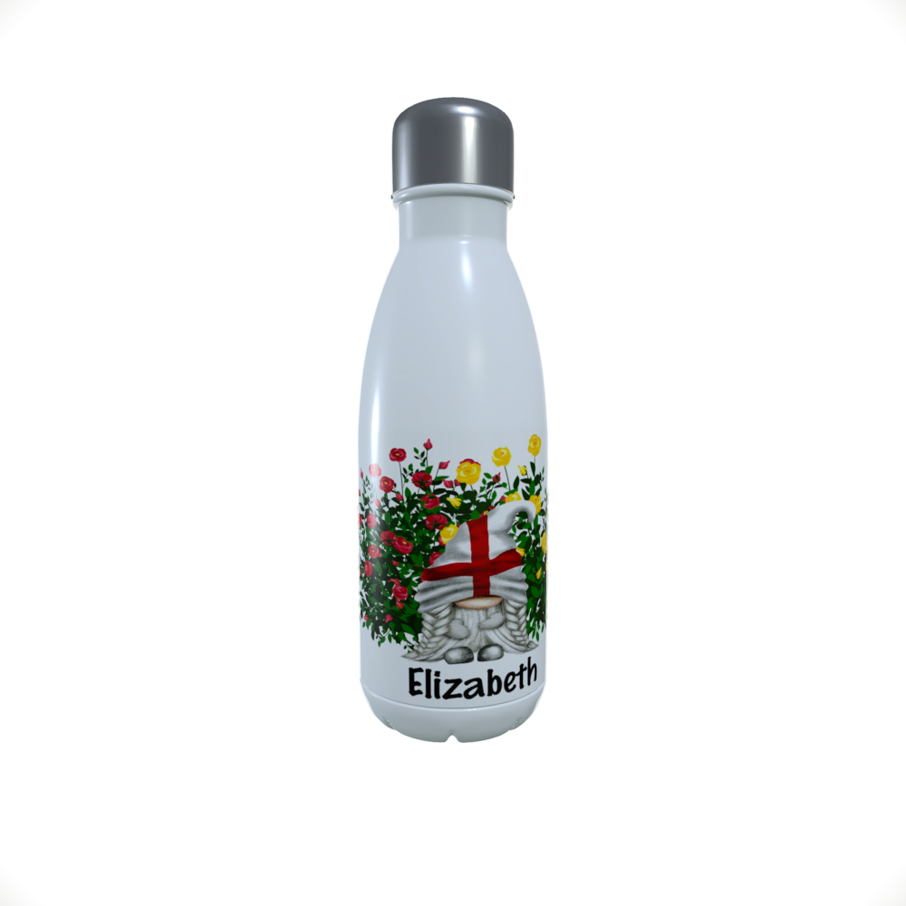 Patriotic Gnome Insulated Drinks Bottle, England Gnome